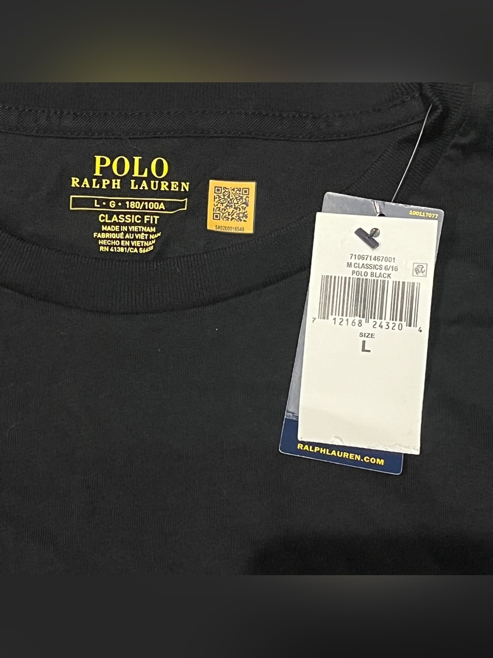 Polo Ralph Lauren Men’s Classic Fit Jersey Long-Sleeve T-Shirt Black Large - Picture 3 of 11